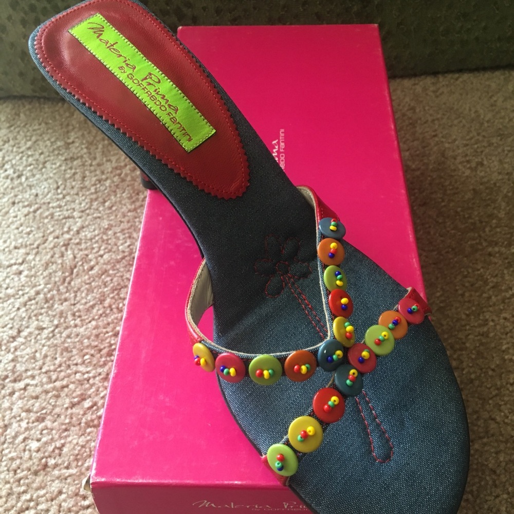 Materia Prima by Goffredo Frantini denim sandals.